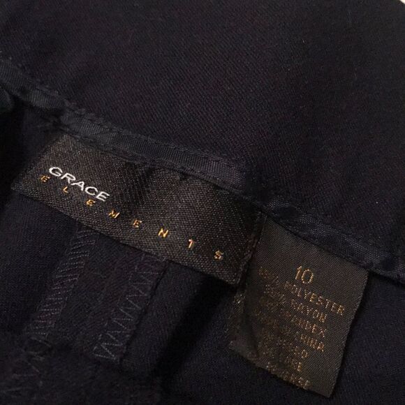 Grace Elements Navy Blue Flat Front Pants - Sz 10 - Picture 5 of 7
